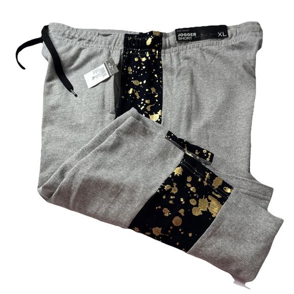 Carbon Jogger Shorts Mens XL Drawstring Gray Stretch Cotton Athletic Streetwear - Picture 5 of 12